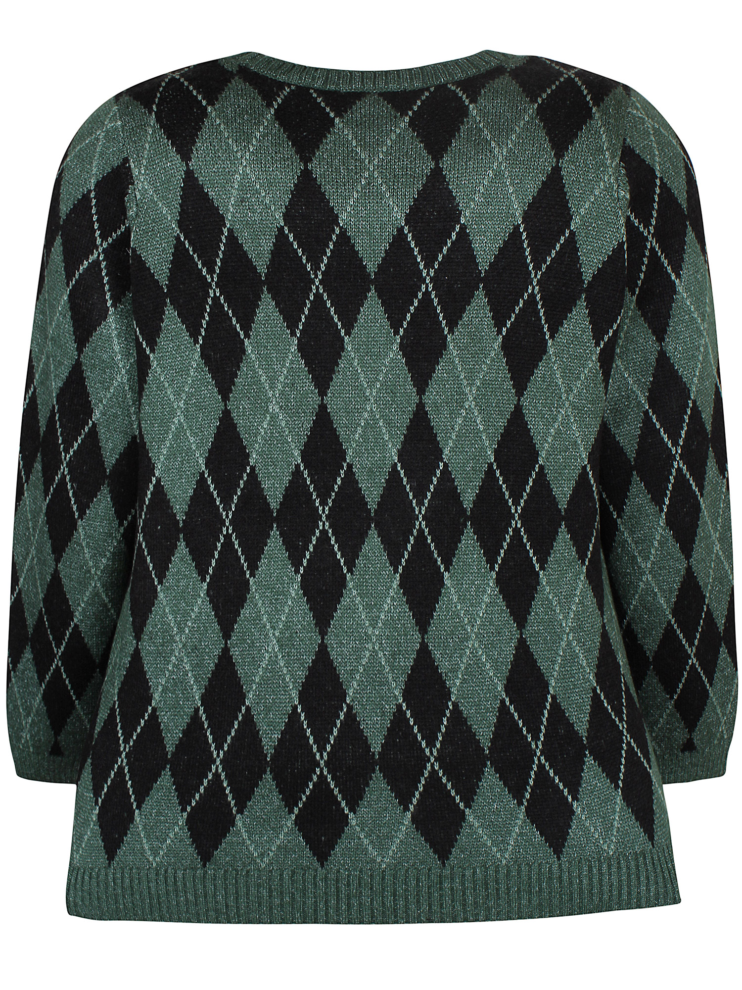 Pave - strikket genser med grønne og svarte ruter fra Zhenzi