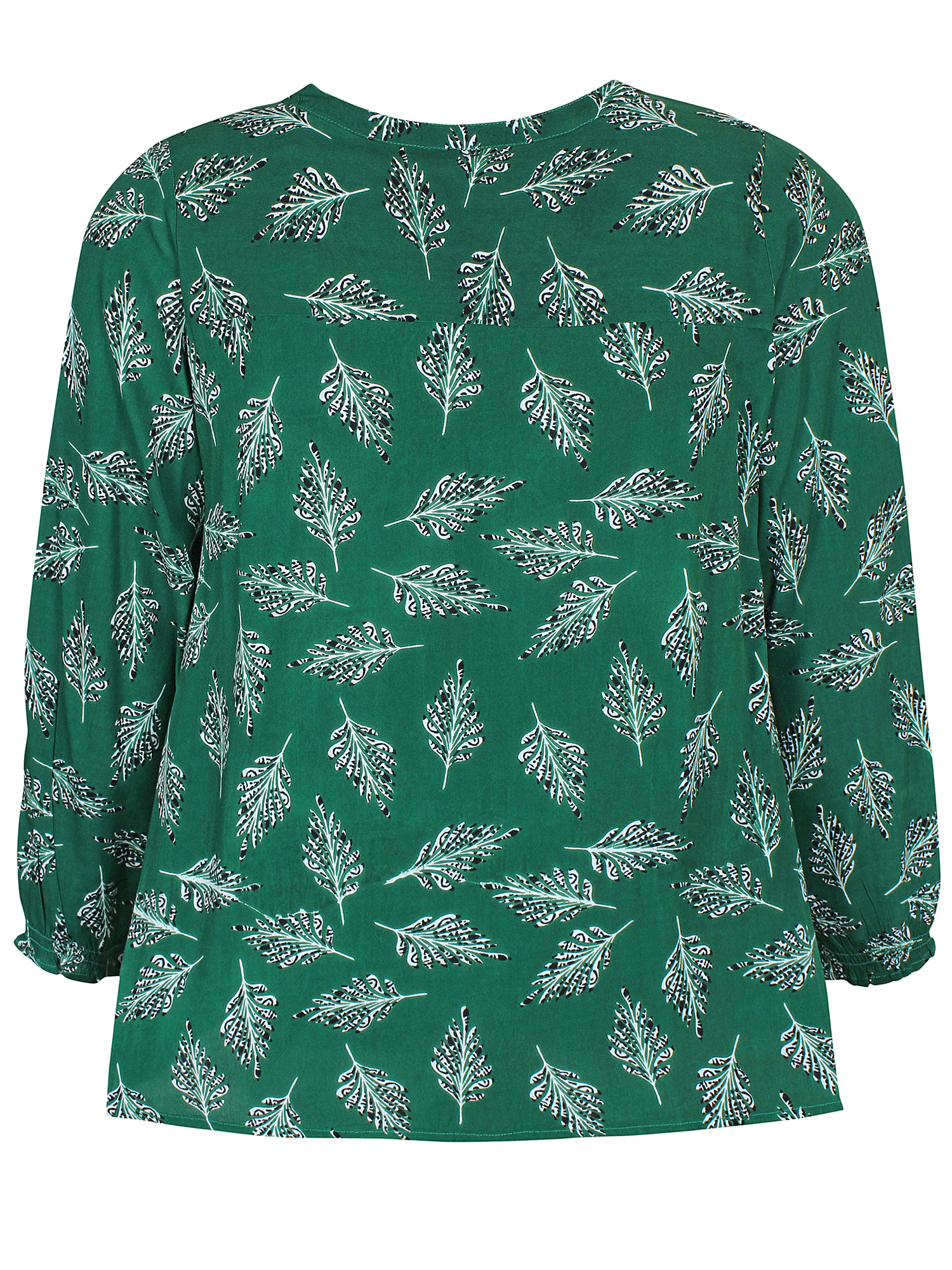 Jimena - grønn bluse i bærekraftig viskosemodal med fjær print fra Zhenzi