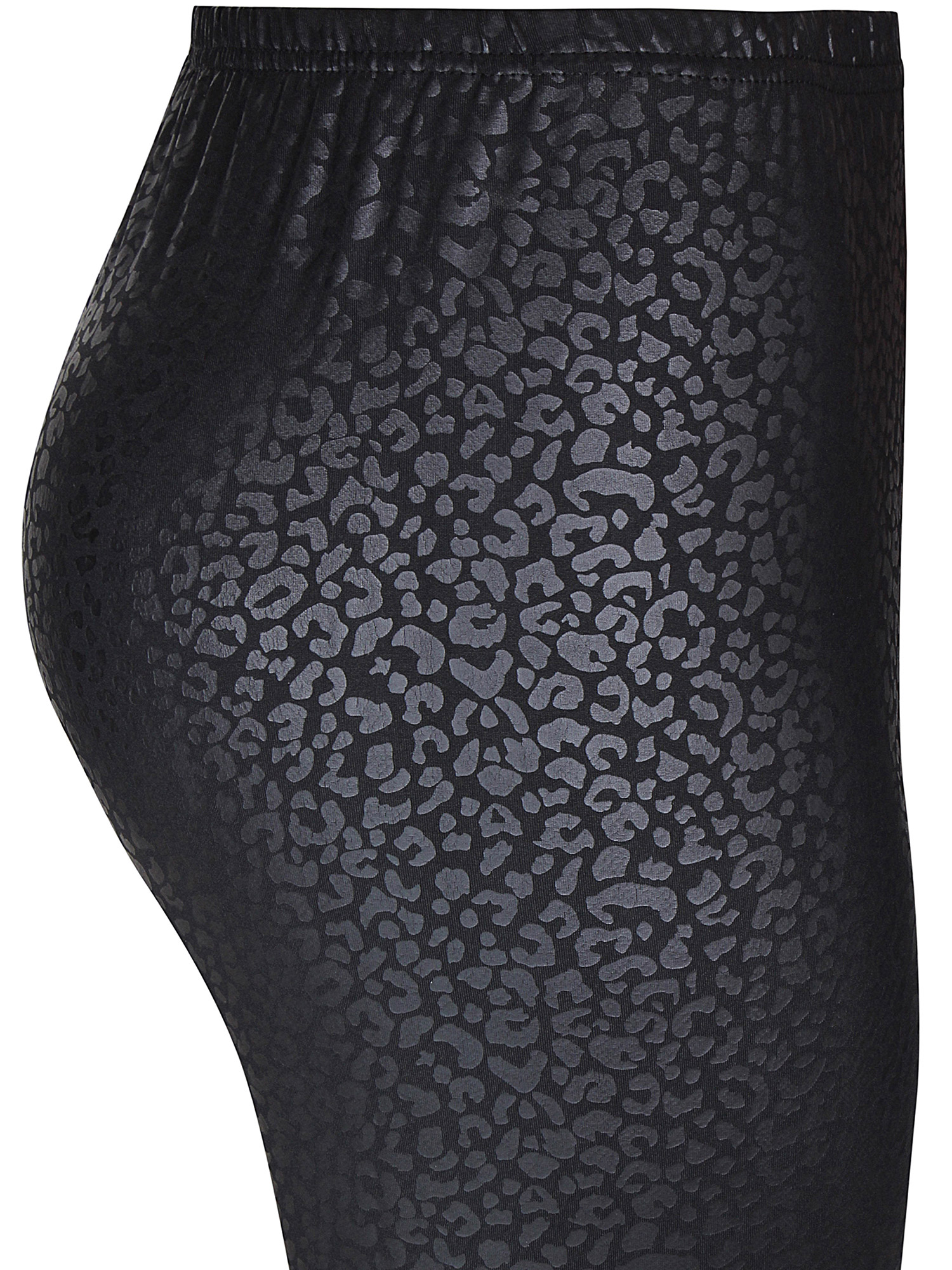 Freda - Svarte leggings med mønster i skinn look fra Zhenzi