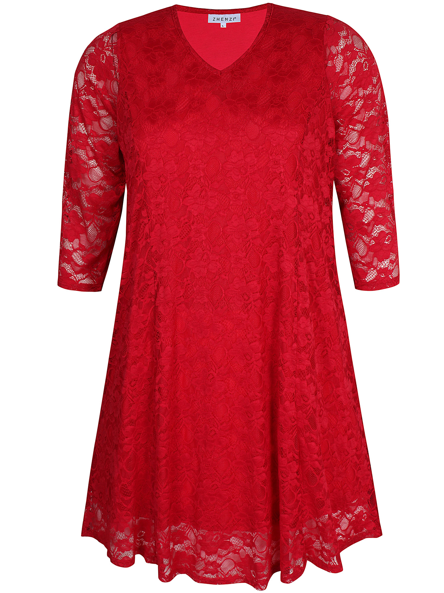 NEOLA - Rød blonde kjole fra Zhenzi