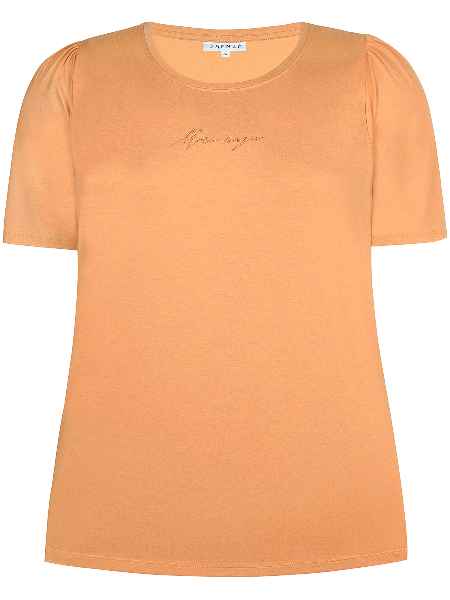 CARLEE - Oransje t-skjorte med broderi fra Zhenzi