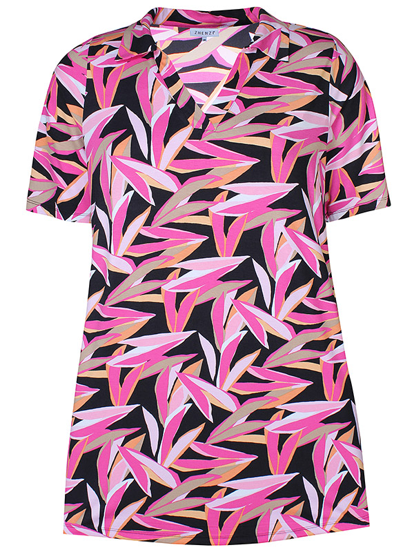 CADENCE - Jersey tunika med rosa mønster fra Zhenzi