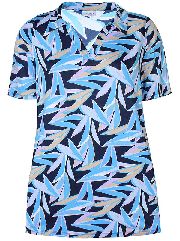 CADENCE - Jersey tunika med blått mønster fra Zhenzi