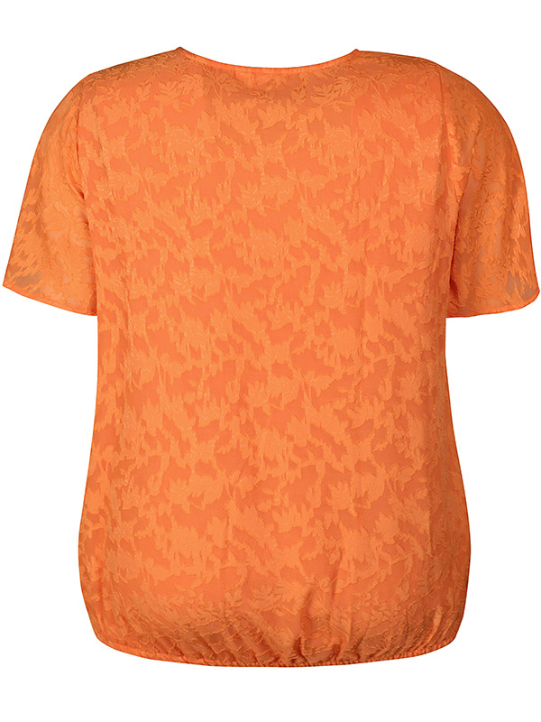 EVELYNN - Oransje chiffonbluse med struktur  fra Zhenzi