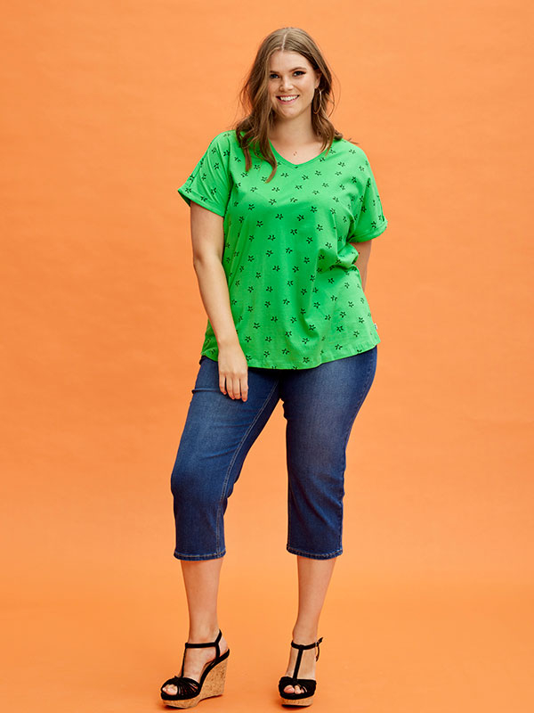 ALBERTA - Grønn t-skjorte i bomull fra Zhenzi