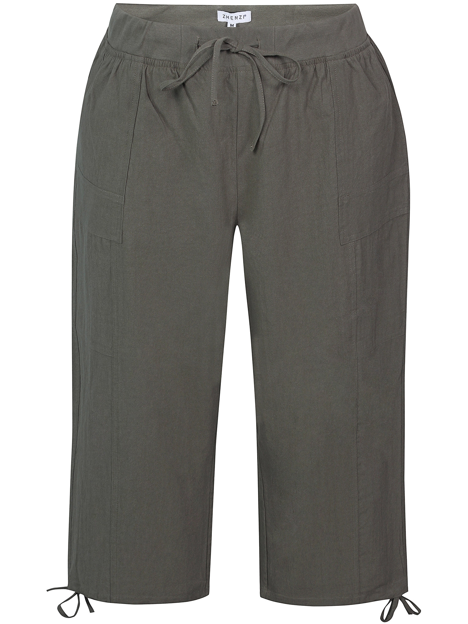 Amin - Grønne bukser i bomull med brede ben og gode lommer fra Zhenzi
