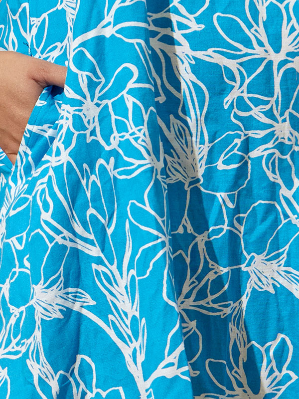 VANESSA - Blå kjole i bomull og lin fra Zhenzi