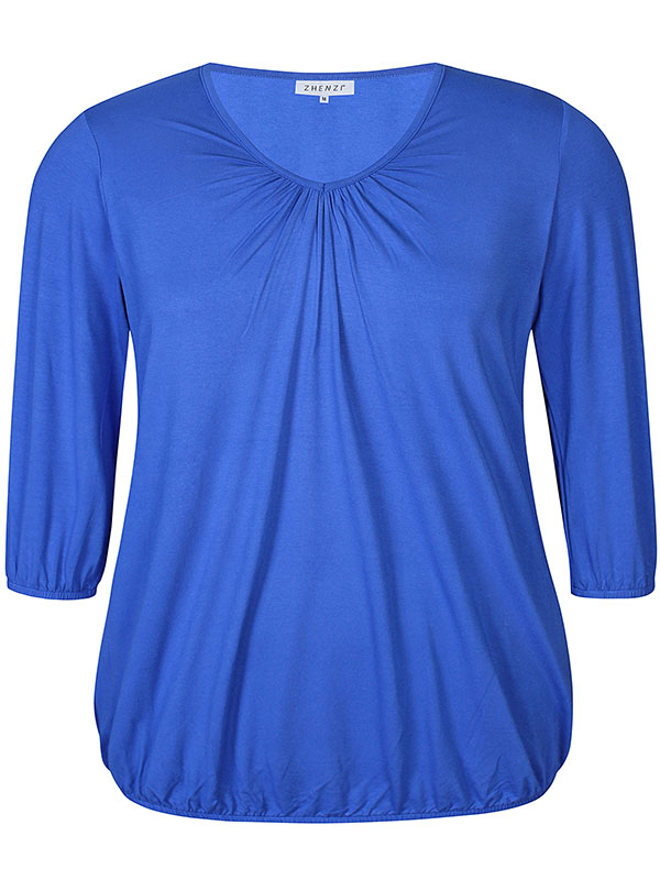 GIRO - Blå bluse med elastisk kant fra Zhenzi
