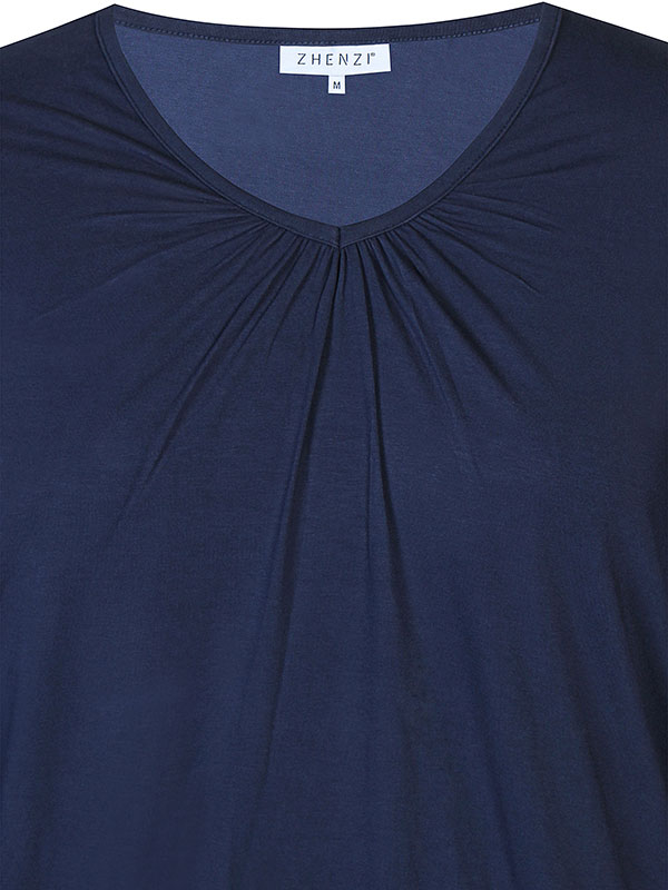 GIRO - Marineblå genser med elastisk kant fra Zhenzi