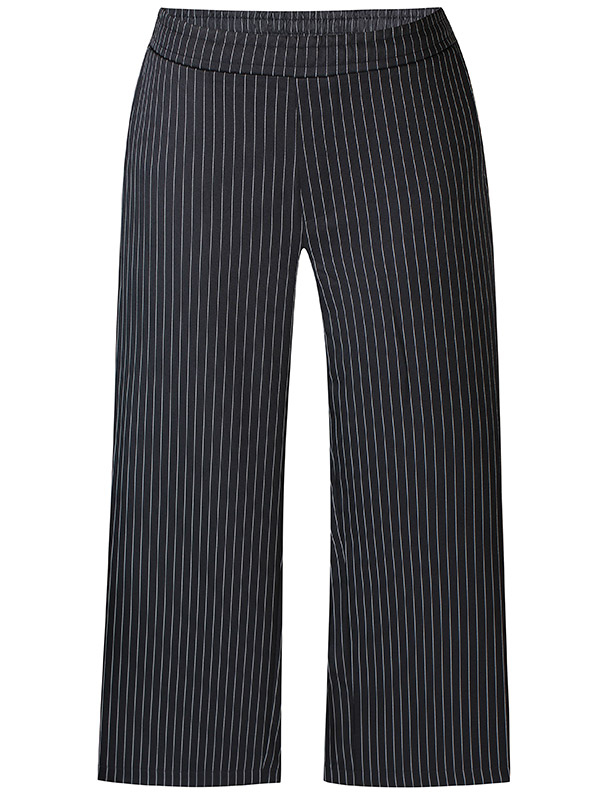 WHITNEY - Sorte habit bukser med hvide nålestriber fra Zhenzi
