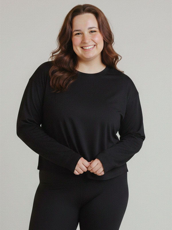 RESET LONG SLEEVE TEE - Plus Size Trenings sweatshirt fra Girlfriend Collective