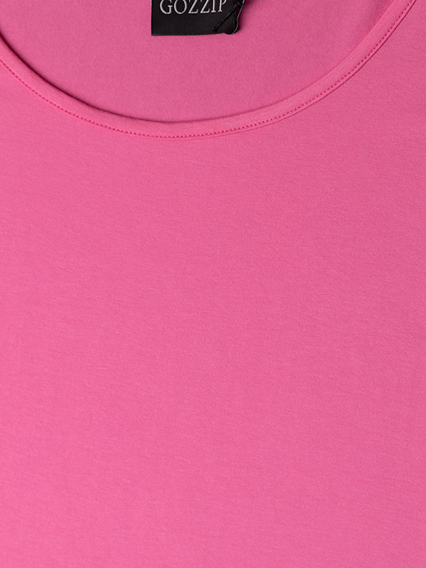 GITTE - Rosa t-skjorte i god viskosejersey  fra Gozzip