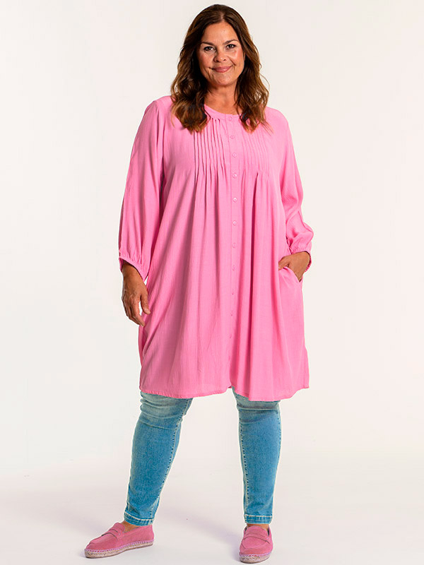 JOHANNE - Rosa skjortetunika med lommer fra Gozzip