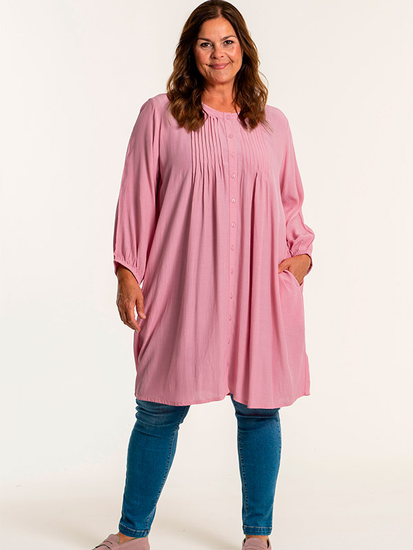 JOHANNE - Rosa skjortetunika med lommer fra Gozzip
