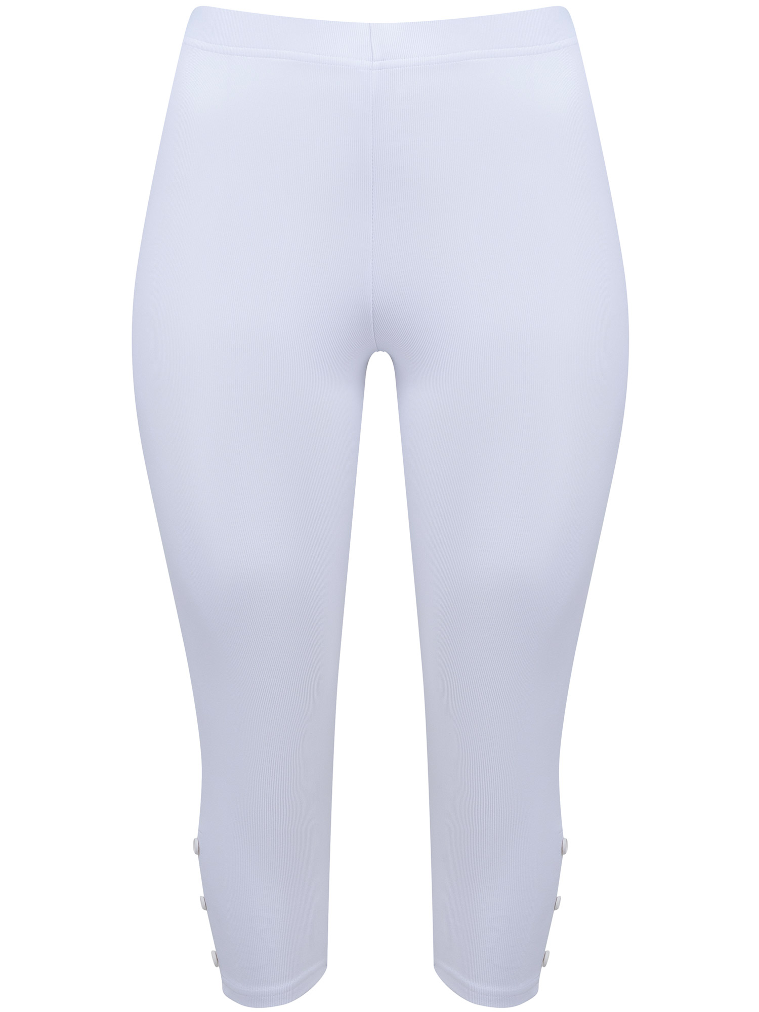 Annika - Hvite 3/4 leggings med rillet struktur fra Pont Neuf