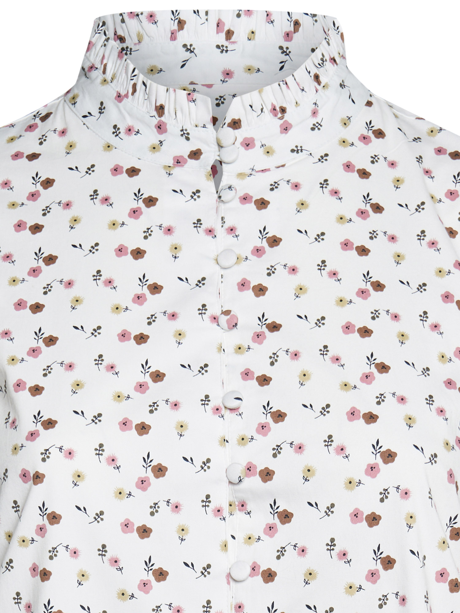 Everett - hvit skjorte tunika med fine blomster fra Aprico