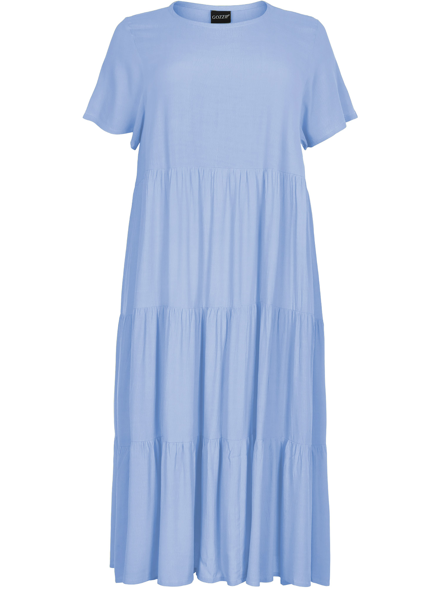 Sussie -  lang kjole i lyseblå viskose fra Gozzip