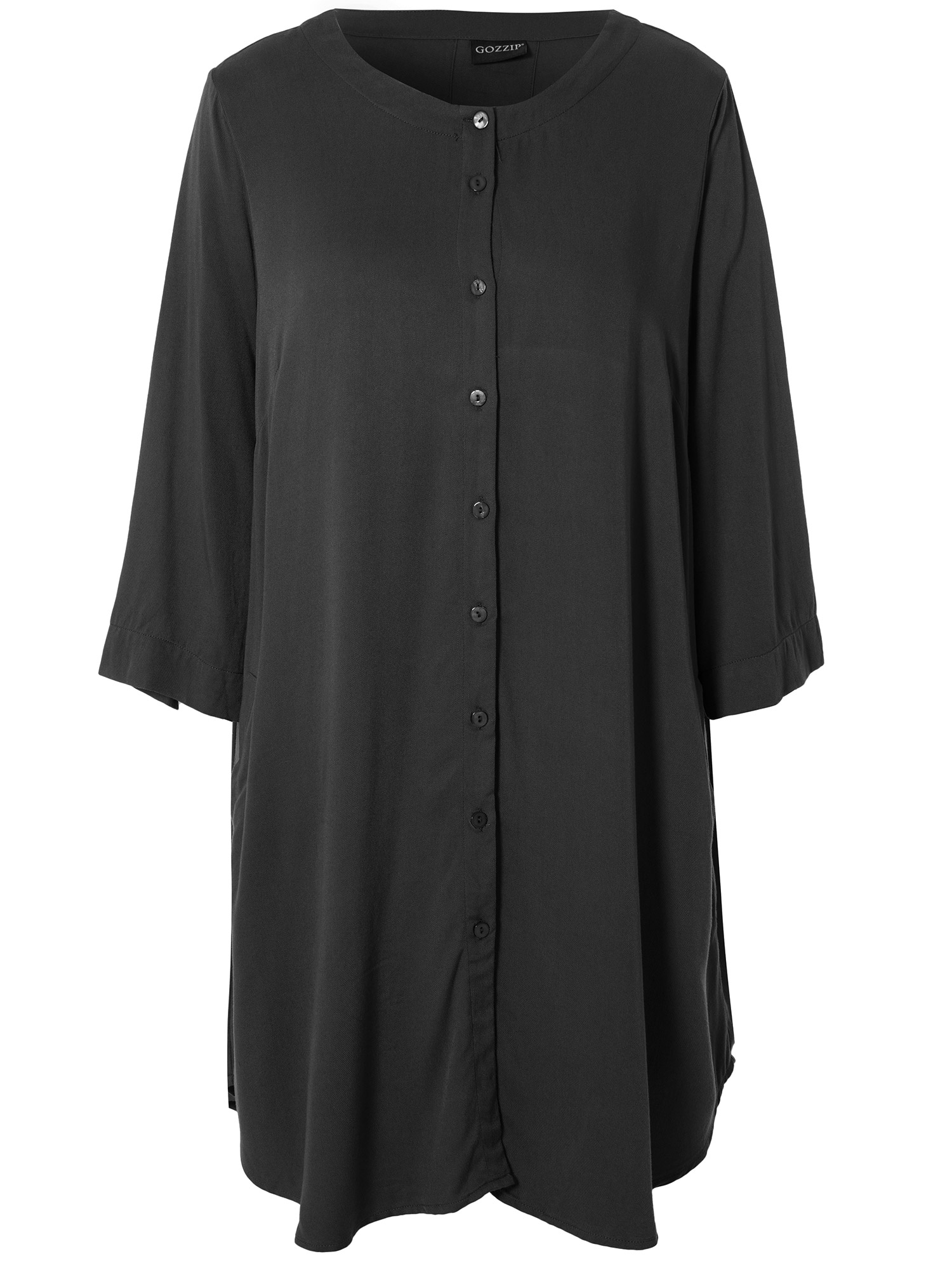 Elisabeth - svart viskose skjortetunika fra Gozzip