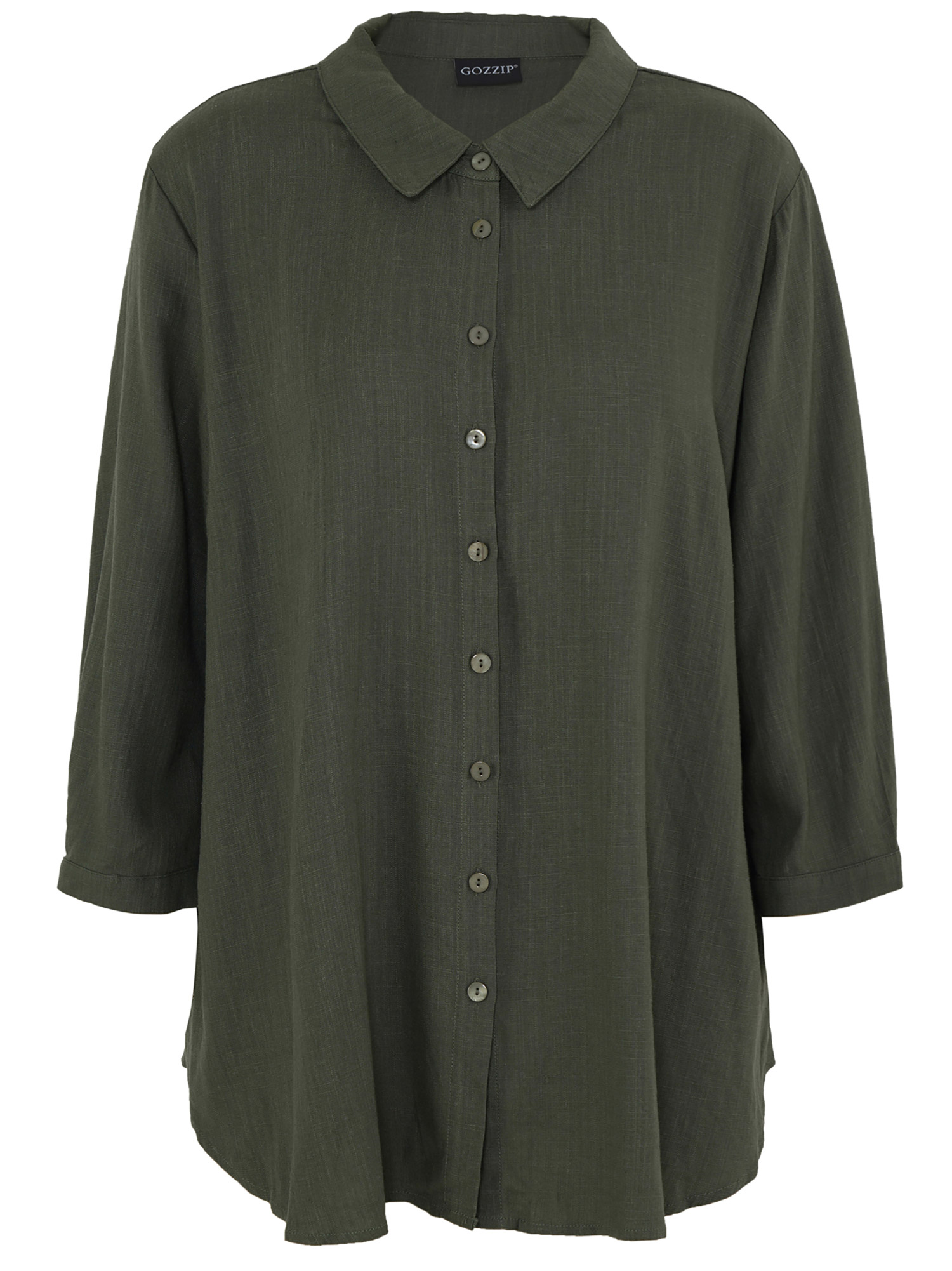 KARINA - grønn skjorte i en eksklusiv viskose/lin kvalitet fra Gozzip