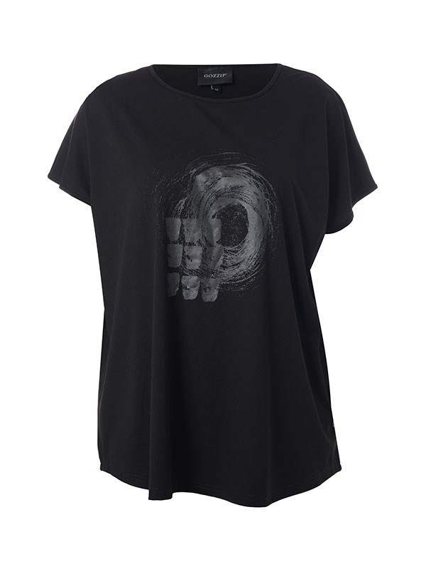 HENSIA - Plus Size T-shirt fra Gozzip Black