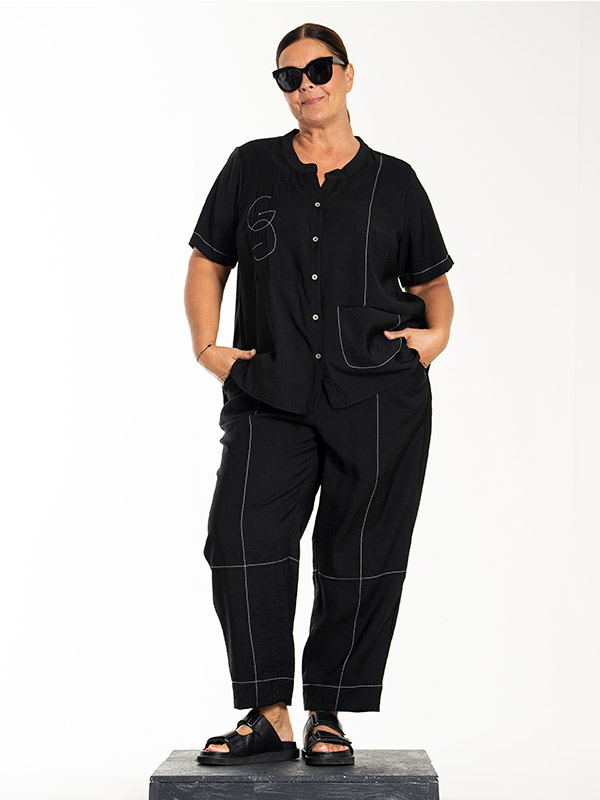 LOLLY - Plus Size Bukser fra Gozzip Black