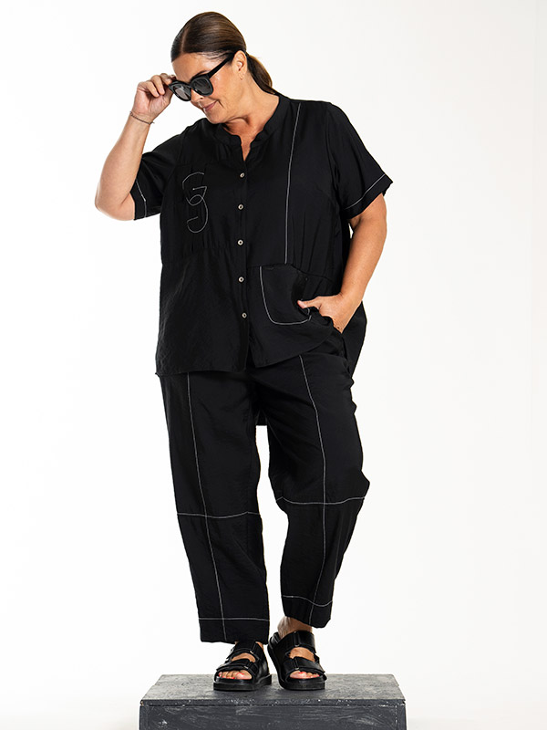 LOLLY - Plus Size Bukser fra Gozzip Black
