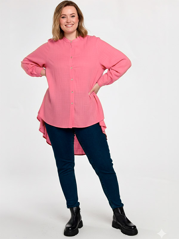 GAGNES - Plus Size Skjorte fra Gozzip