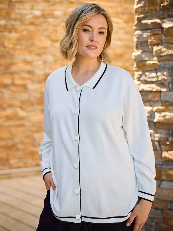 GJETTE - Plus Size Cardigan fra Gozzip