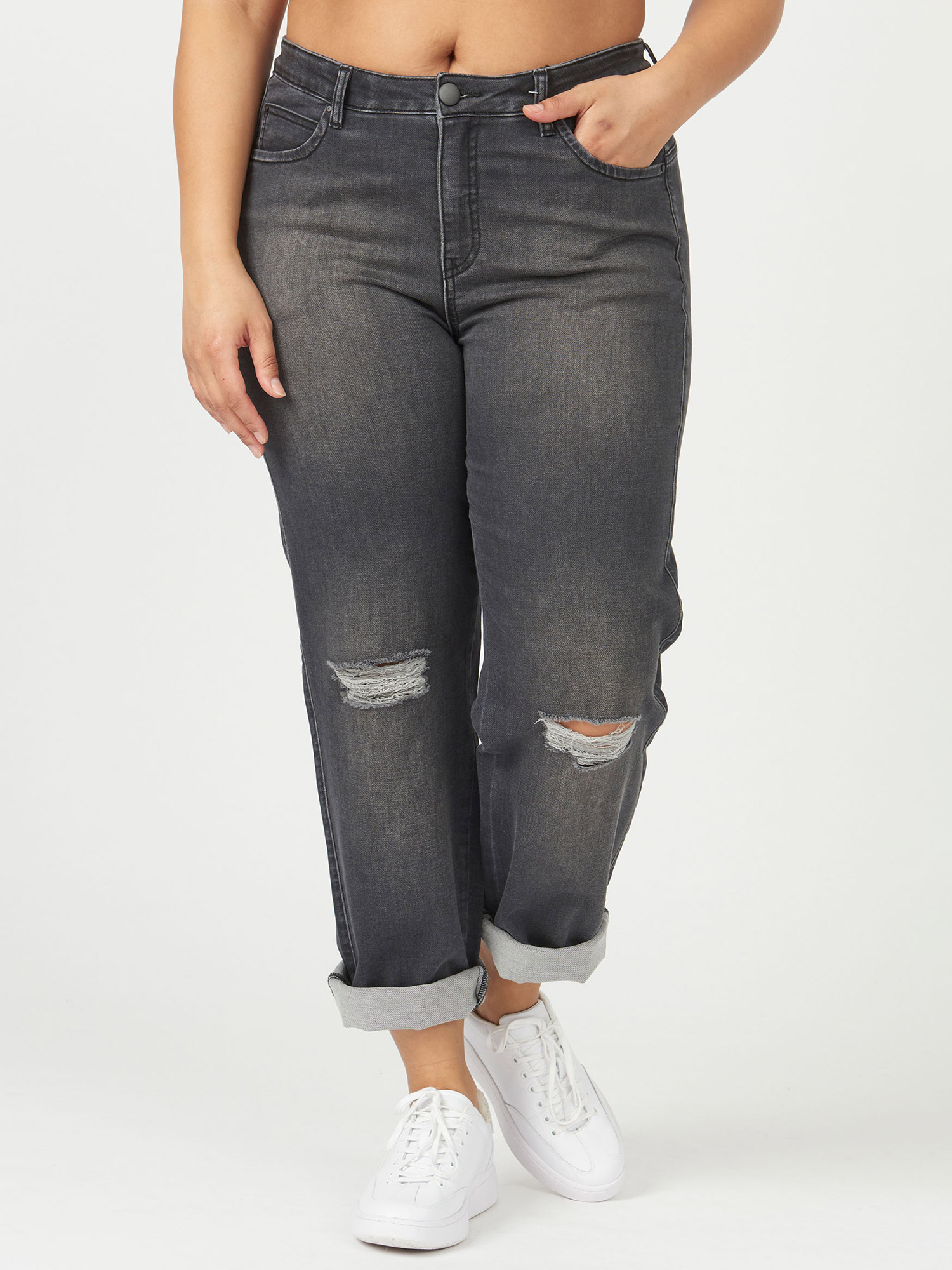Grå jeans med kule detaljer fra Adia