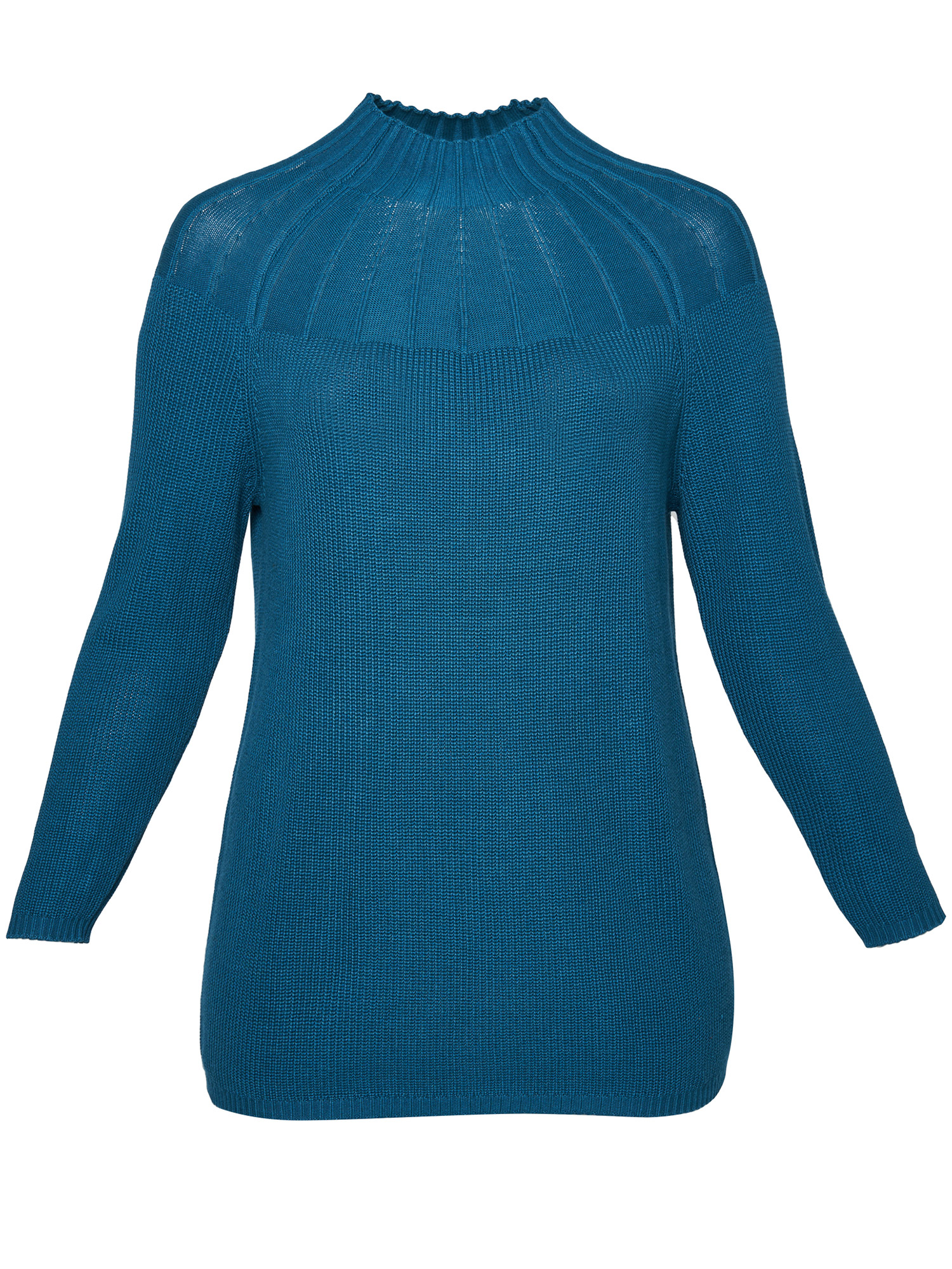 strikket genser i petroleumsblå fra Adia
