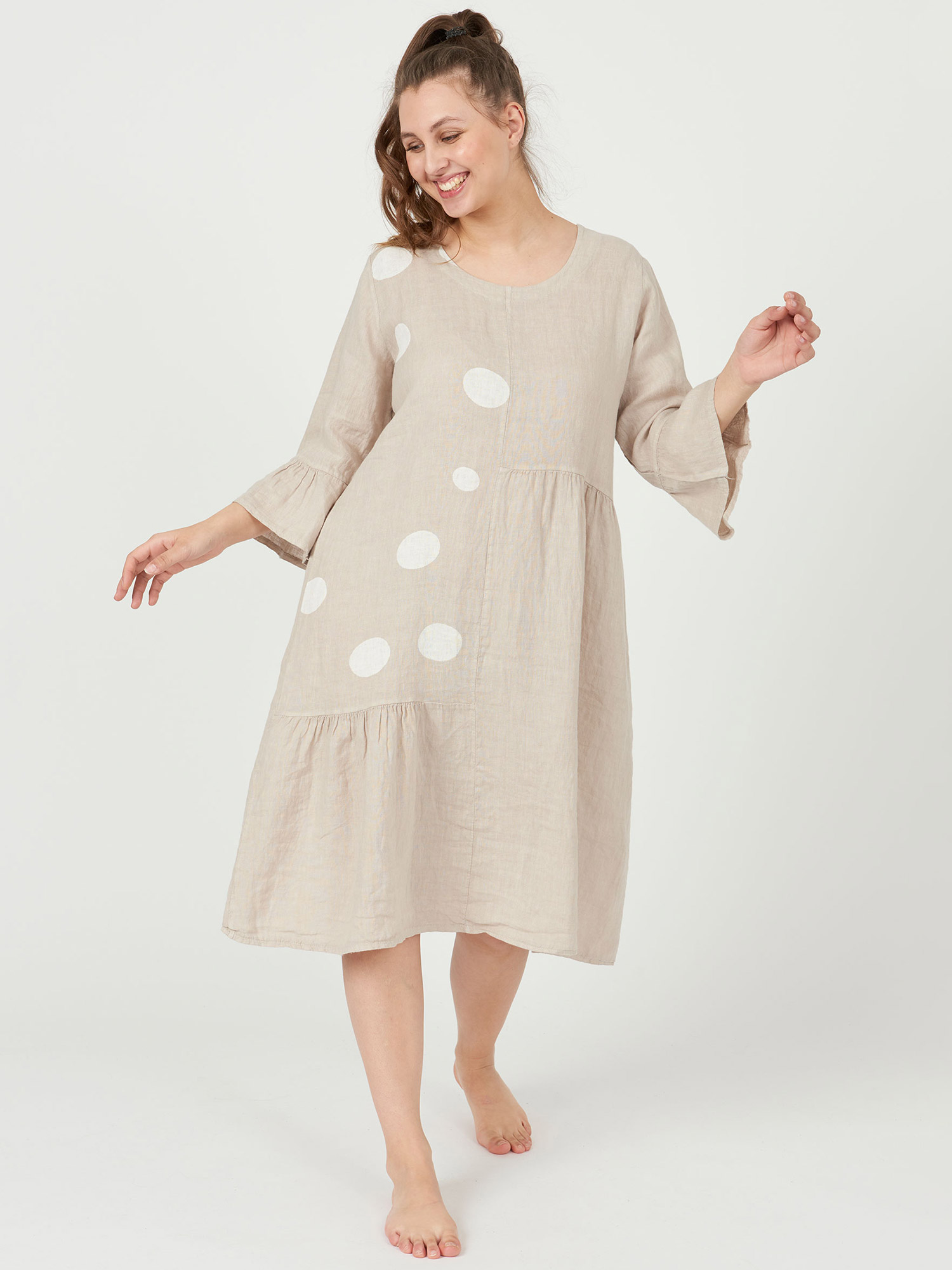 Laetitia - Lin kjole med hvide prikker fra Pont Neuf