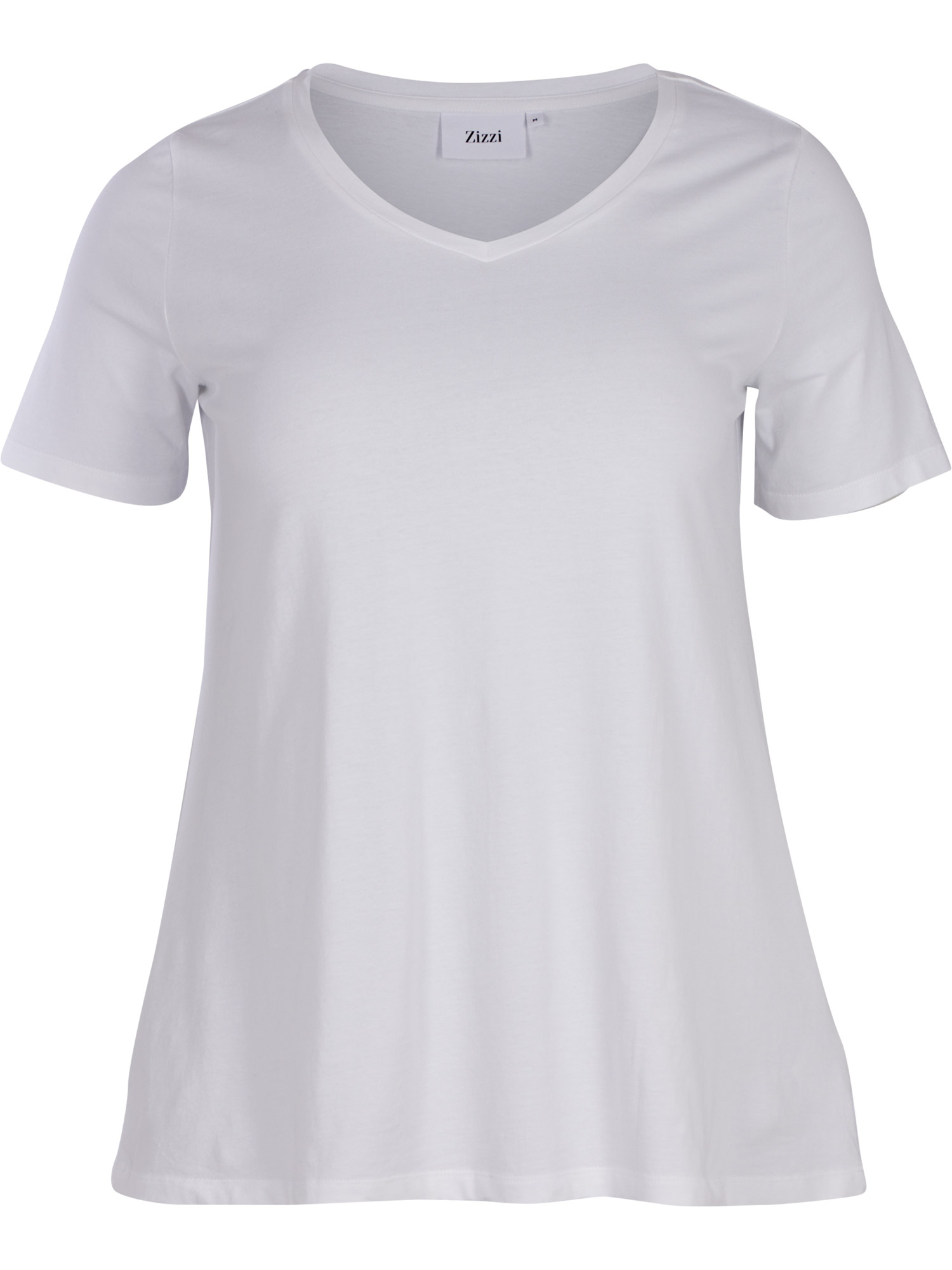 Hvid basis Bomulds T-shirt fra Zizzi