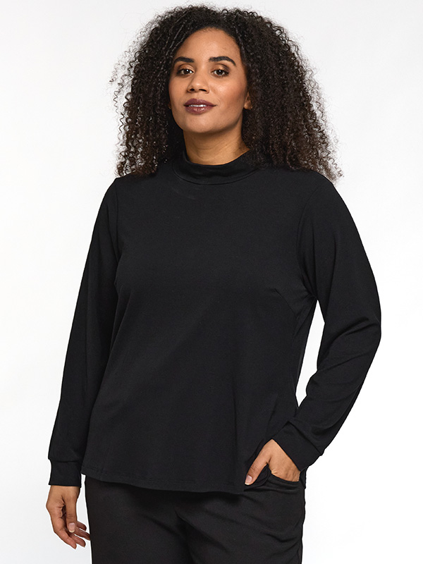 SKARINA - Plus Size Bluse fra Gozzip Black