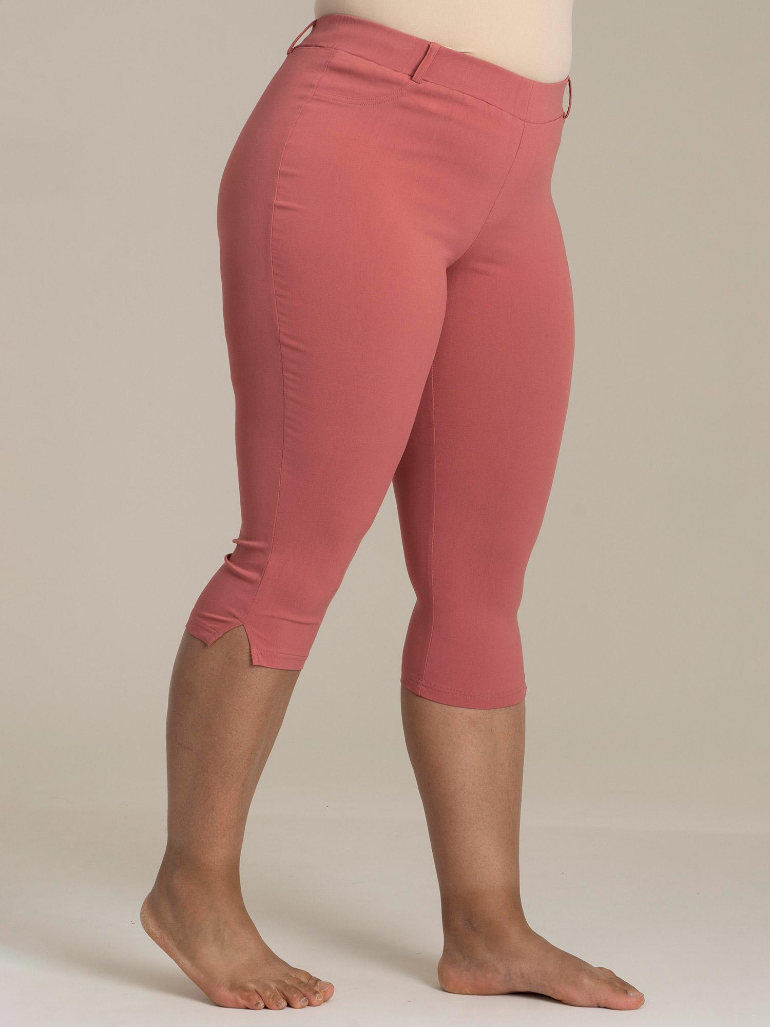 Rosa capri leggings med stretch fra Sandgaard