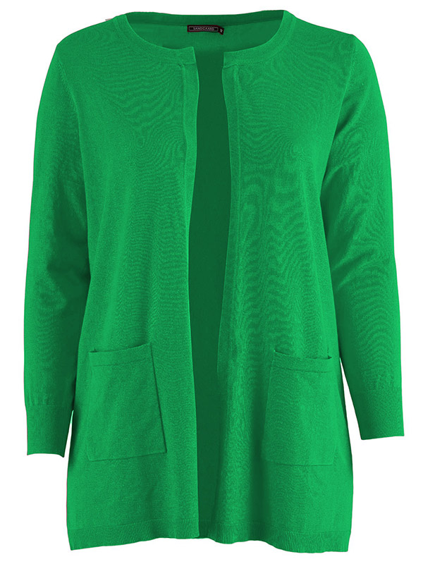 HELSINKI - Lang grønn cardigan i strikket viskose fra Sandgaard