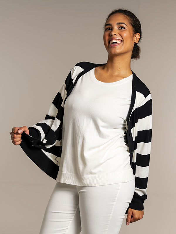HELSINKI - Plus Size Cardigan fra Sandgaard