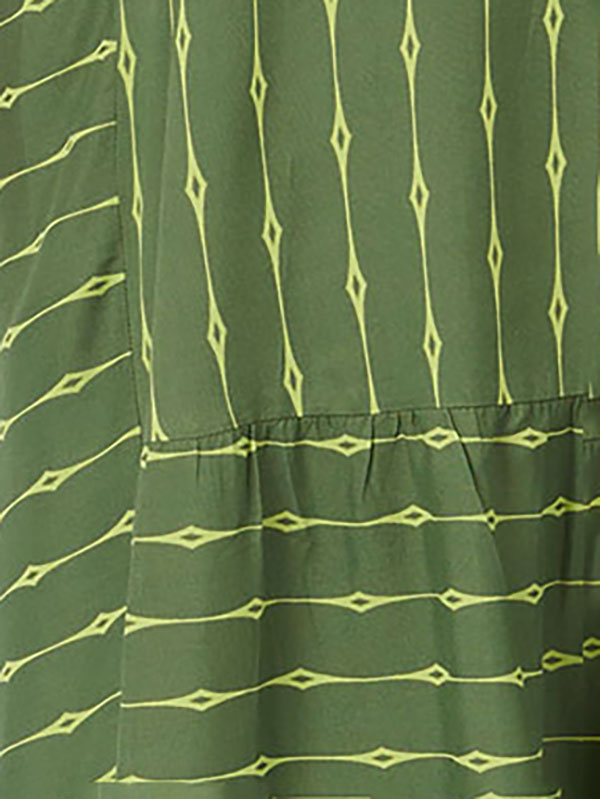BODIL - Lang grønn viskosekjole med mønster fra Adia
