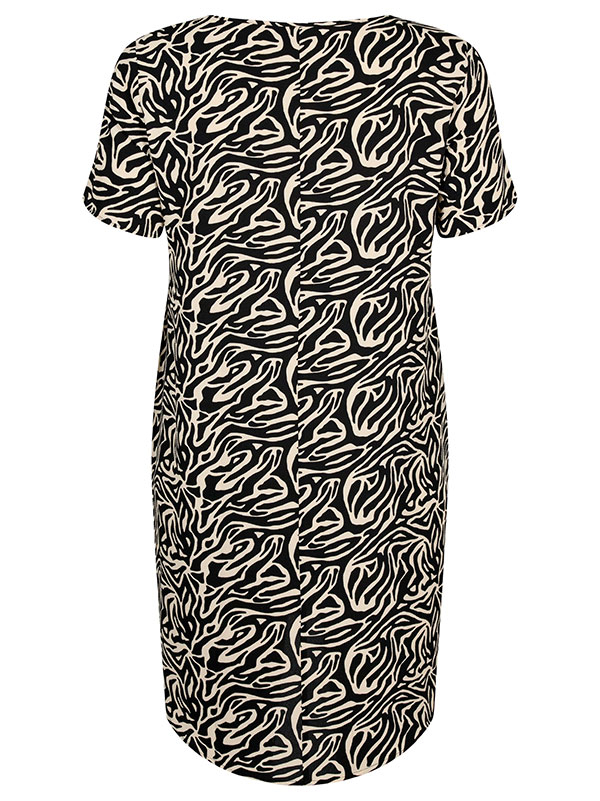 Lys kjole med svart zebra print fra Zizzi