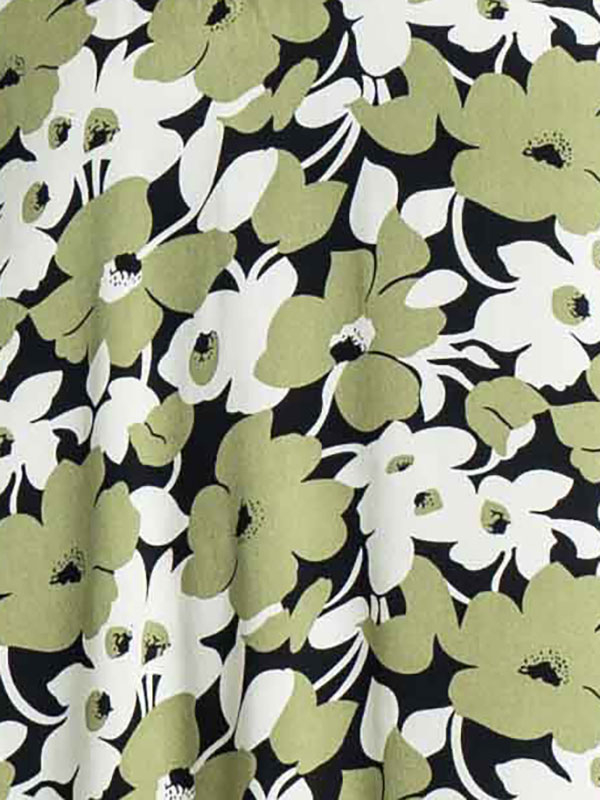 SVANHILDR - Grønn viskose bluse med blomsterprint fra Gozzip