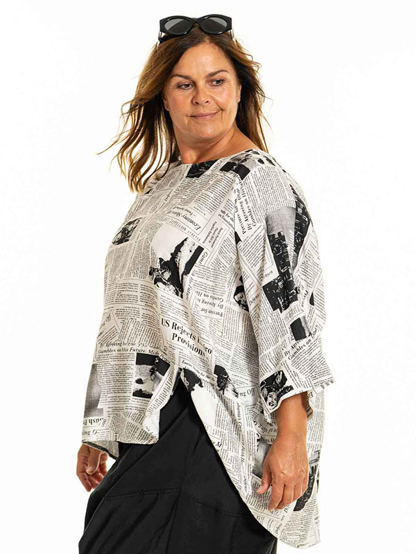 ELISSA - Plus Size Bluse fra Gozzip Black