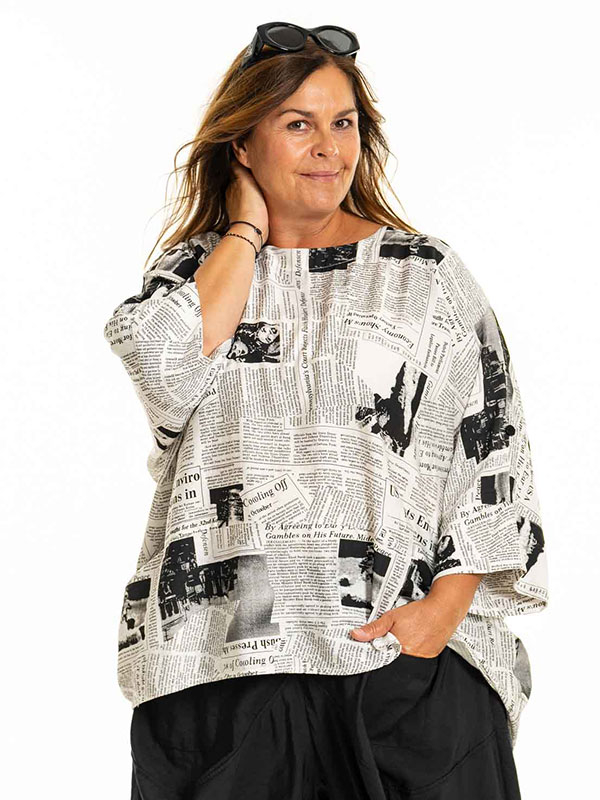 ELISSA - Plus Size Bluse fra Gozzip Black