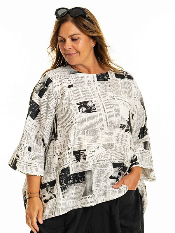 ELISSA - Plus Size Bluse fra Gozzip Black