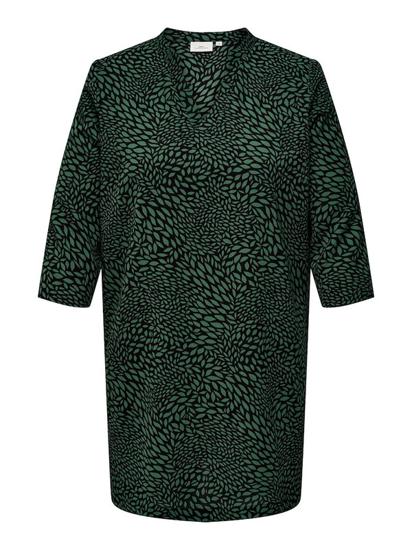 LUX CELI - Svart tunika med grønt print fra Only Carmakoma