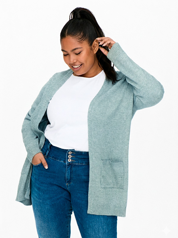 CARESLY - Plus Size Cardigan fra Only Carmakoma