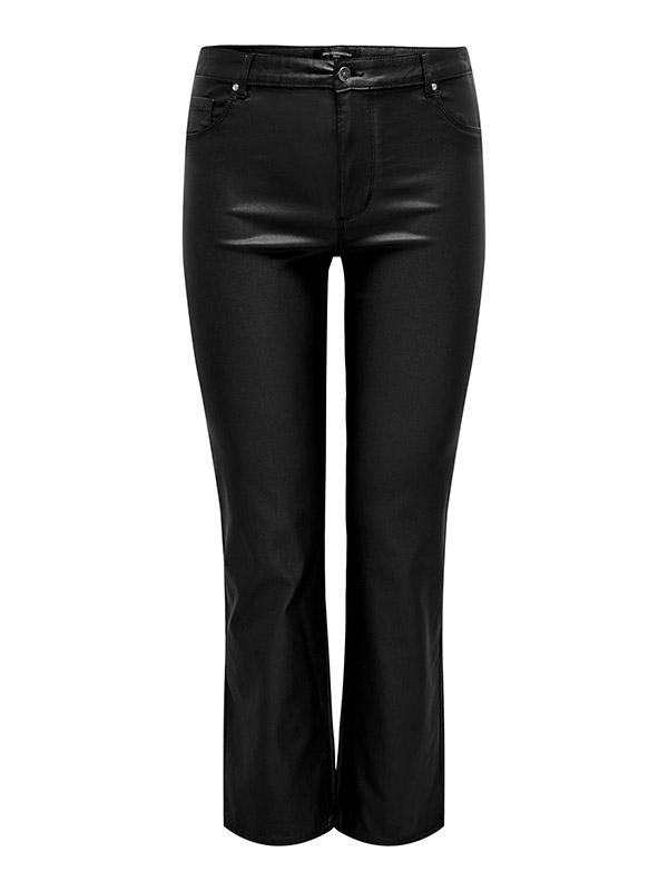 AUGUSTA - Svarte coatede bukser  fra Only Carmakoma