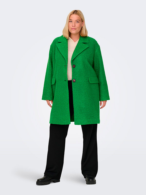 Only Carmakoma VALERIA - Grønn jakke i myk teddy