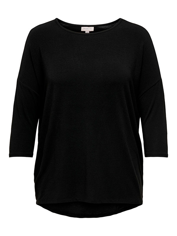 AMOUR - Grønn jersey bluse med 3/4 ermer fra Only Carmakoma