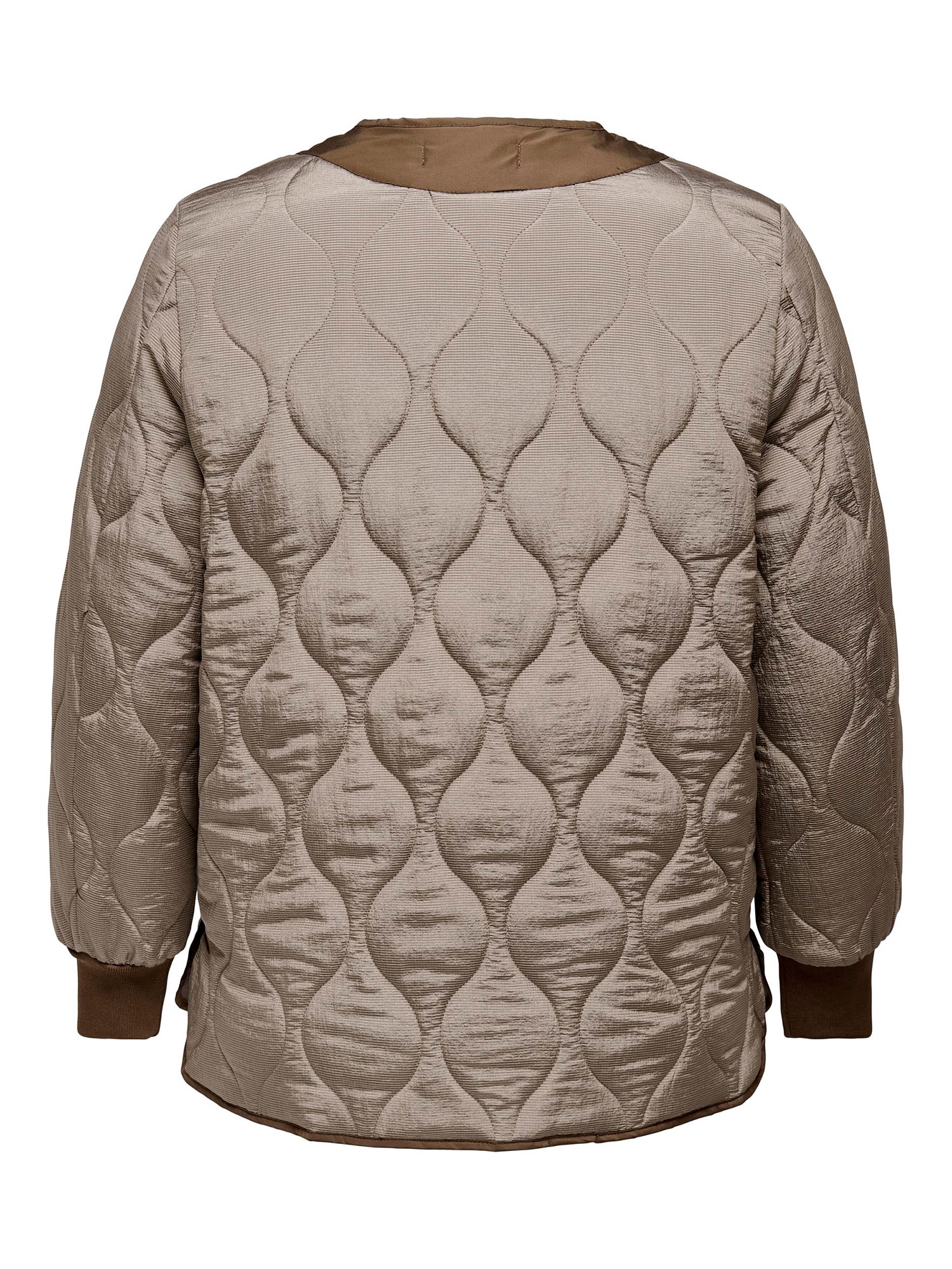 JUNG - Brun quiltet jakke med lommer  fra Only Carmakoma