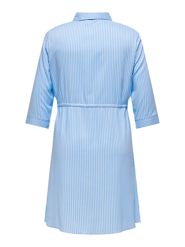 TAMARI - Lyseblå skjortekjole i med hvite striper fra Only Carmakoma
