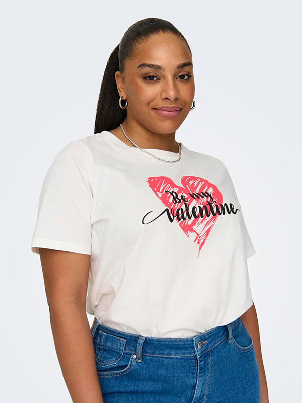 CARHEART - Plus Size T-shirt fra Only Carmakoma